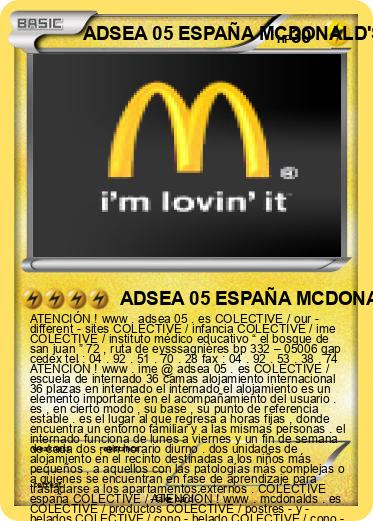 Pokemon ADSEA 05 ESPAÑA MCDONALD'S ESPAÑA IME ESPAÑA
