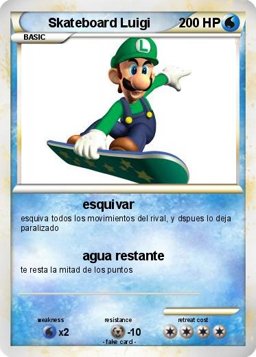 Pokemon Skateboard Luigi