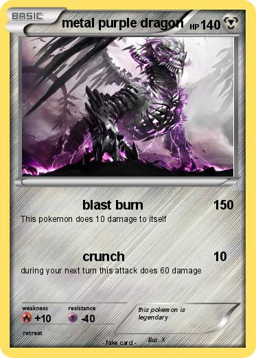Pokemon metal purple dragon