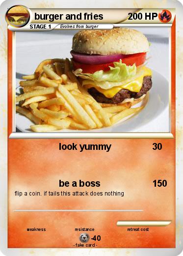 Pokemon burger and fries