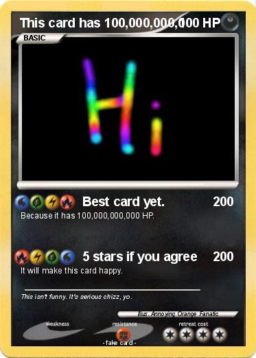 Pokemon This card has 100,000,000,0