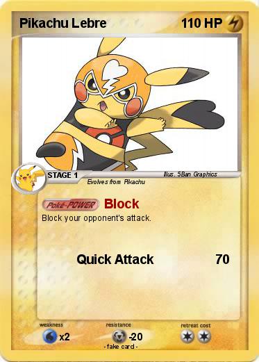 Pokemon Pikachu Lebre