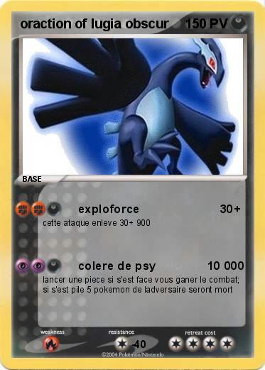 Pokemon oraction of lugia obscur                