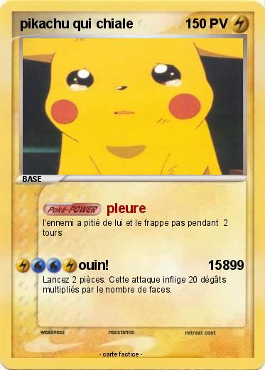 Pokemon pikachu qui chiale