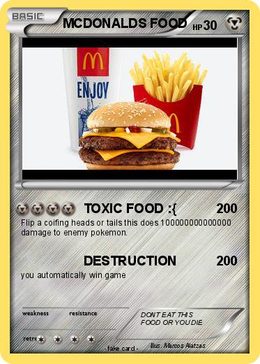Pokemon MCDONALDS FOOD