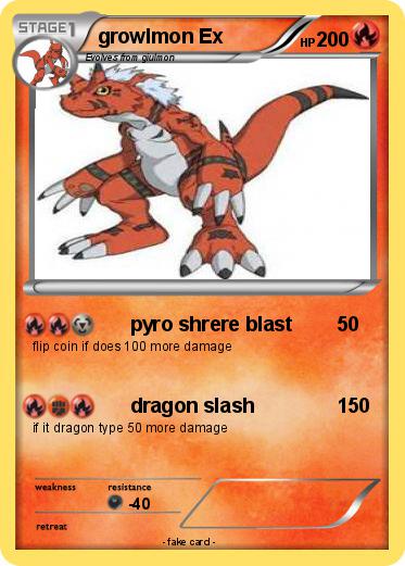 Pokemon growlmon Ex