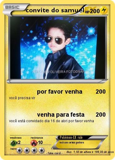 Pokemon convite do samuel