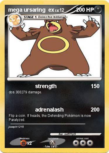 Pokémon mega ursaring ex - strength - My Pokemon Card