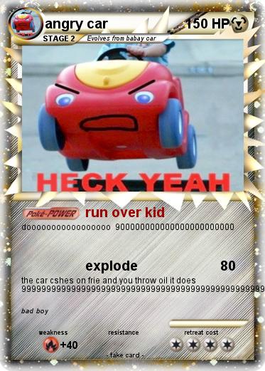 Pokemon angry car