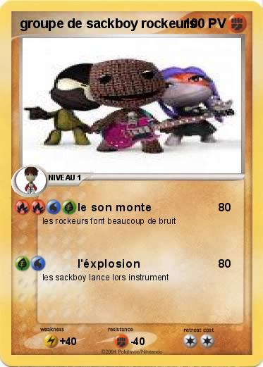 Pokemon groupe de sackboy rockeurs