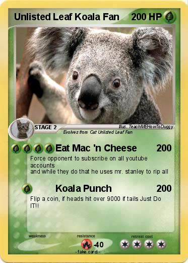 Pokemon Unlisted Leaf Koala Fan