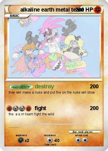Pokemon alkaline earth metal team