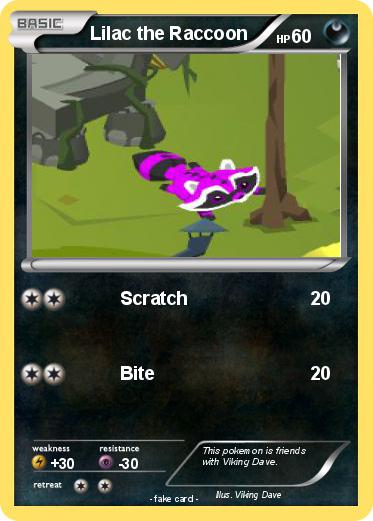 Pokemon Lilac the Raccoon