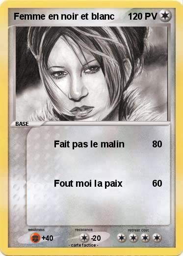 Pokemon Femme en noir et blanc