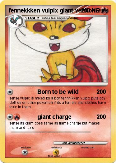 Pokemon fennekkken vulpix giant version