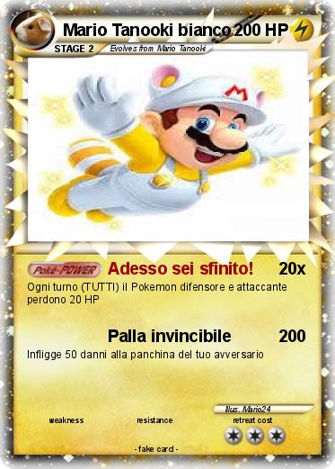 Pokemon Mario Tanooki bianco