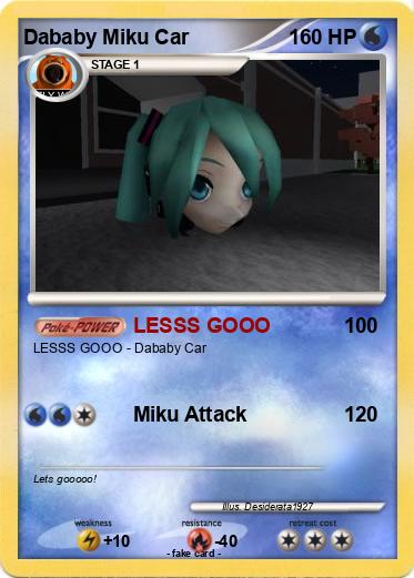 Pokemon Dababy Miku Car