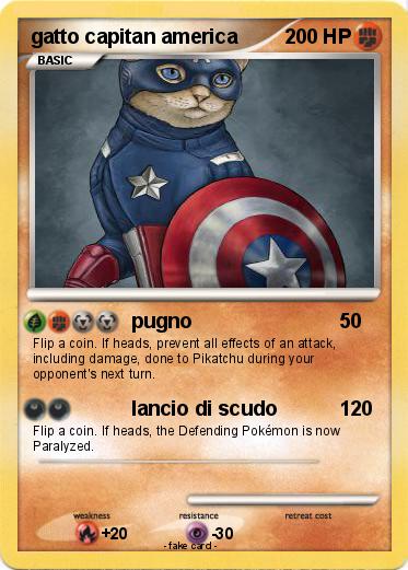 Pokemon gatto capitan america