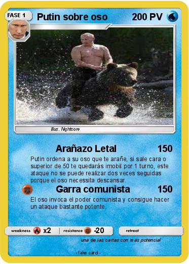 Pokemon Putin sobre oso