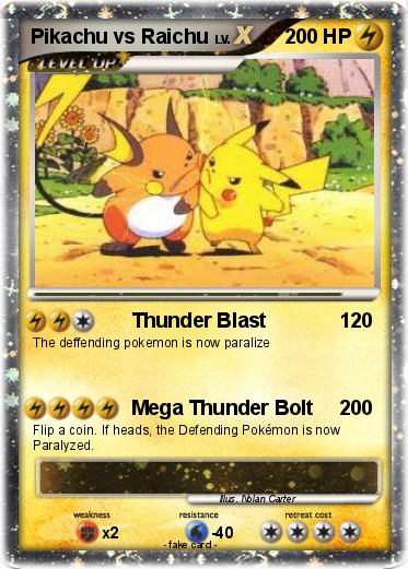 Pokemon Pikachu vs Raichu
