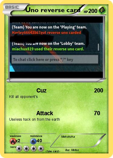 Pokemon Uno reverse card