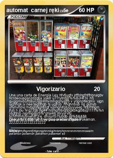 Pokemon automat  carnej ręki