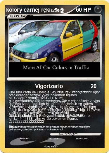 Pokemon kolory carnej ręki