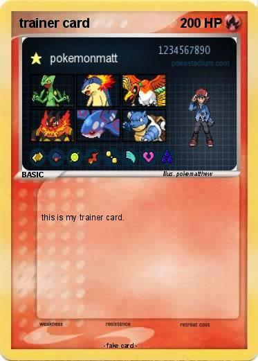 Pokemon trainer card