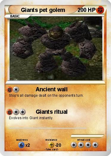 Pokemon Giants pet golem