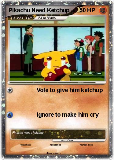 Pokemon Pikachu Need Ketchup