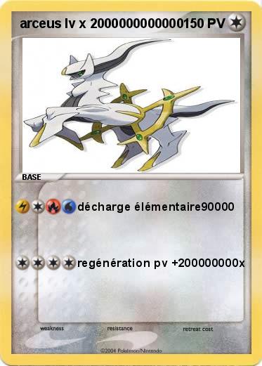 Pokemon arceus lv x 2000000000000