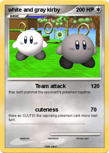 Pokemon white and gray kirby