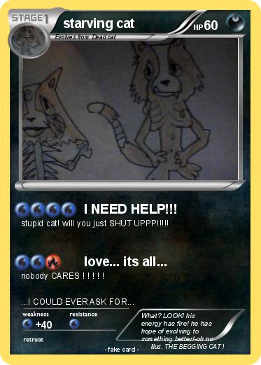 Pokemon starving cat