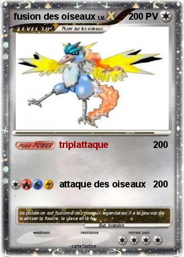 Pokemon fusion des oiseaux