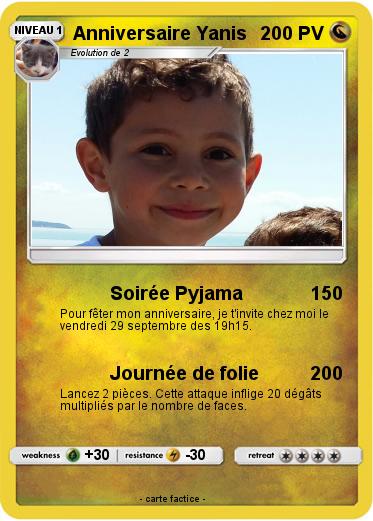 Pokemon Anniversaire Yanis