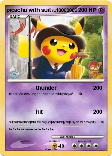 Pokemon picachu with suit
