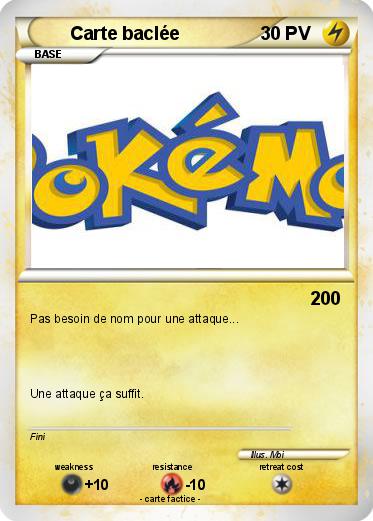 Pokemon Carte baclée