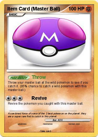 Pokemon Item Card (Master Ball)