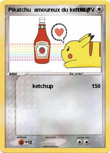 Pokemon Pikatchu  amoureux du ketchup