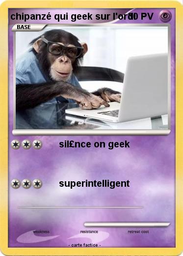 Pokemon chipanzé qui geek sur l'ordi