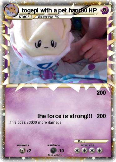 Pokemon togepi with a pet hand
