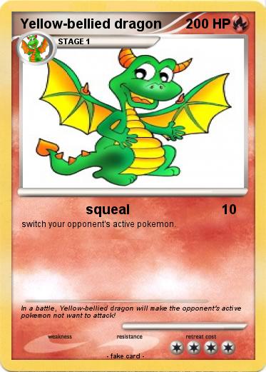 Pokemon Yellow-bellied dragon