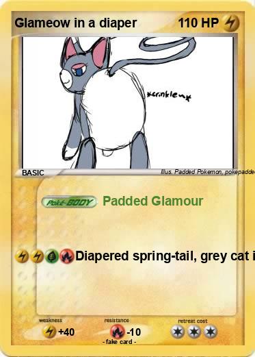 Pokemon Glameow in a diaper
