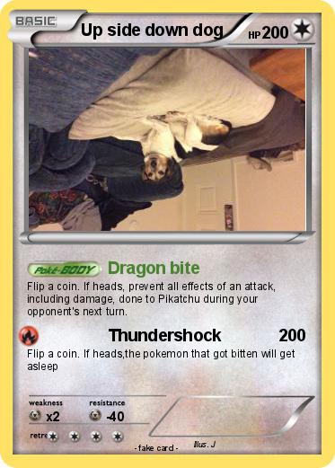 Pokemon Up side down dog