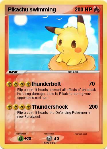 Pokemon Pikachu swimming