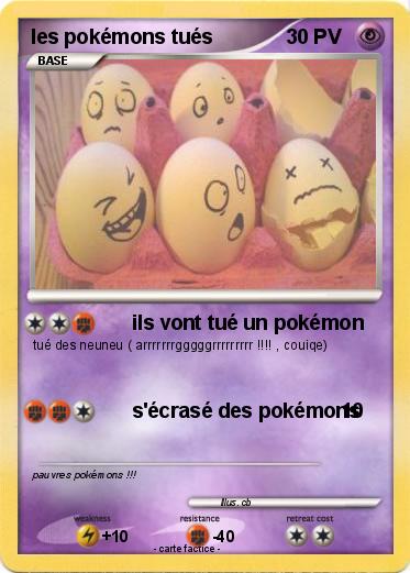 Pokemon les pokémons tués