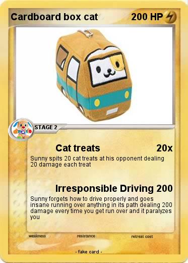 Pokemon Cardboard box cat
