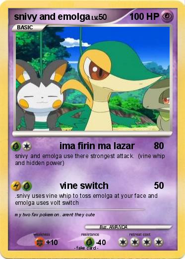 Pokemon snivy and emolga