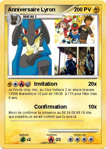 Pokemon Anniversaire Lyron