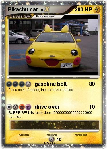 Pokemon Pikachu car